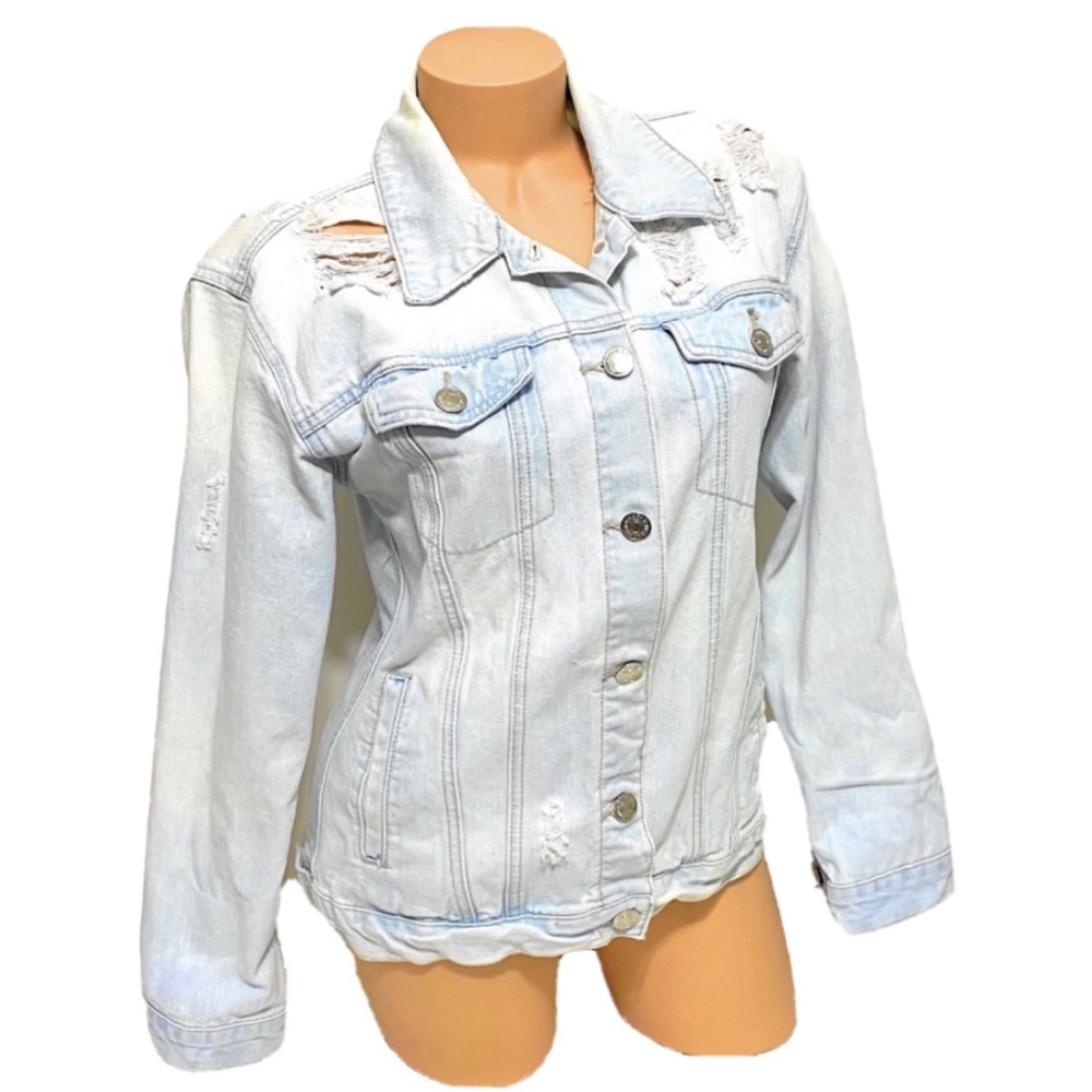 Forever 21 Distressed Oversized Denim‎ Jacket